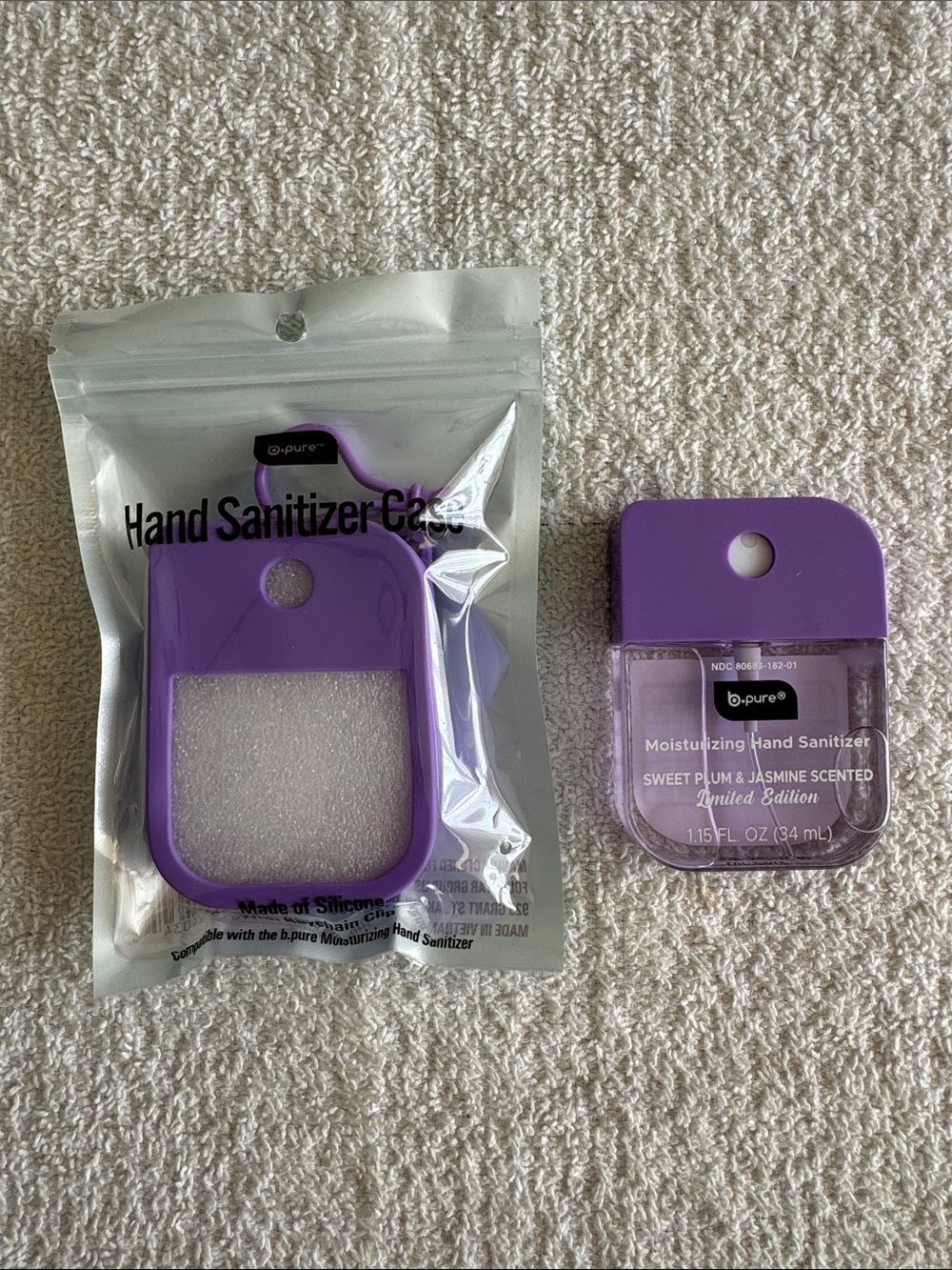 B.Pure Moisturizing Hand Sanitizer Sweet Plum & Jasmine with Silicone Case
